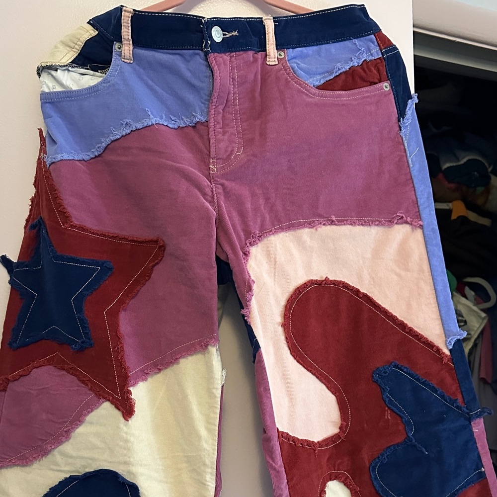 Free People Multicolor Patchwork Bootcut Pants - … - image 2